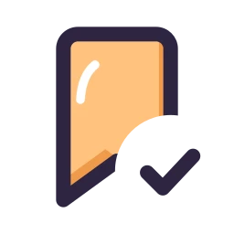 Bookmark check icon, Lineal style