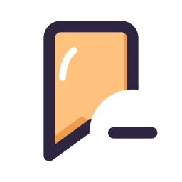 Bookmark minus icon, Lineal style