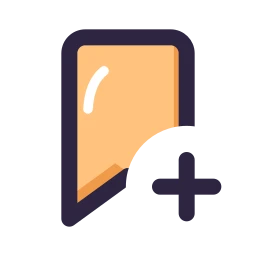 Bookmark plus icon, Lineal style