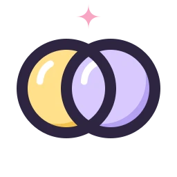 Boolean intersect icon, Lineal style