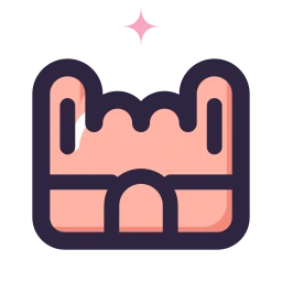 Bouncy castle icon, Lineal style