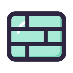 Brick wall icon, Lineal style