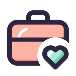 Briefcase heart icon, Lineal style