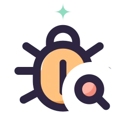 Bug search icon, Lineal style