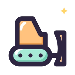 Bulldozer icon, Lineal style