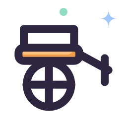 Bullock cart icon, Lineal style