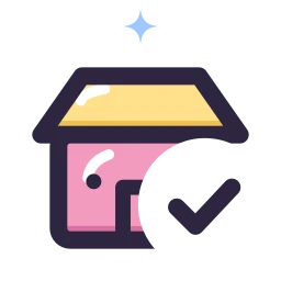 Bungalow check icon, Lineal style