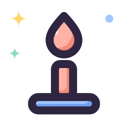 Bunsen burner icon, Lineal style