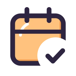 Calendar check icon, Lineal style