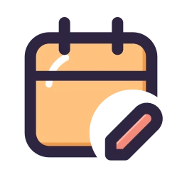 Calendar edit icon, Lineal style