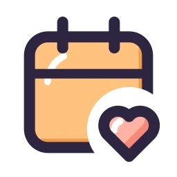Calendar heart icon, Lineal style