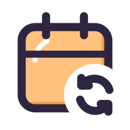 Calendar refresh icon, Lineal style