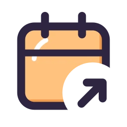 Calendar share icon, Lineal style