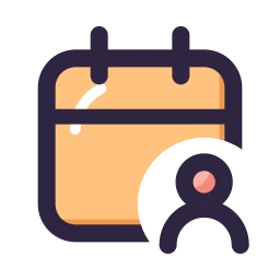 Calendar user icon, Lineal style