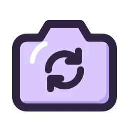 Camera rotate icon, Lineal style