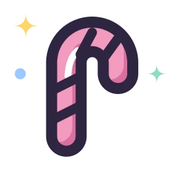 Candy cane icon, Lineal style