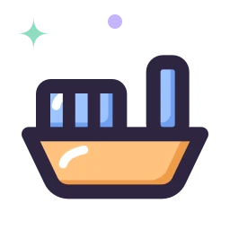 Cargo ship icon, Lineal style