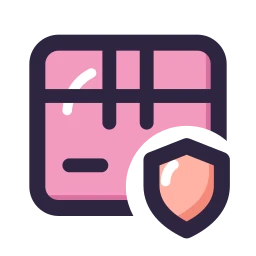 Carton box shield icon, Lineal style