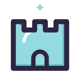 Castle icon, Lineal style