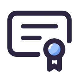 Certificate icon, Lineal style