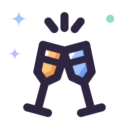 Champagne toast icon, Lineal style