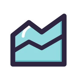 Chart area stacked icon, Lineal style