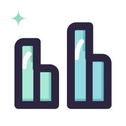 Chart bar grouped icon, Lineal style