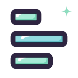 Chart bar horizontal icon, Lineal style