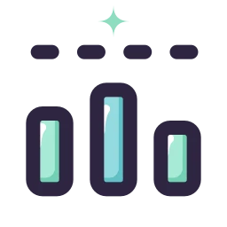 Chart bar target icon, Lineal style