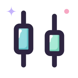 Chart candlestick icon, Lineal style