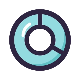 Chart donut icon, Lineal style