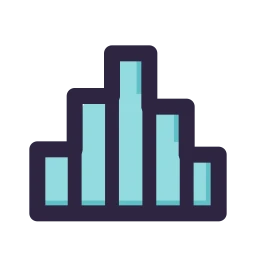 Chart histogram icon, Lineal style
