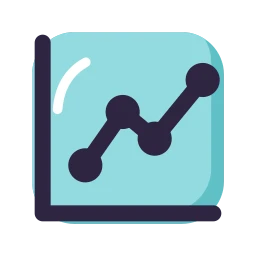 Chart line dots icon, Lineal style