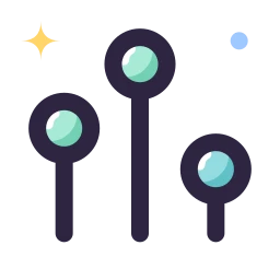 Chart lollipop icon, Lineal style