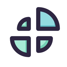 Chart polar icon, Lineal style
