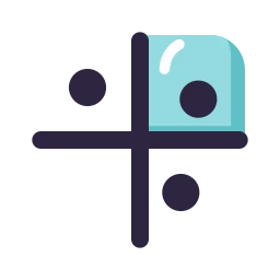 Chart quadrant icon, Lineal style