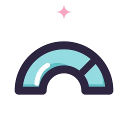 Chart semicircle icon, Lineal style