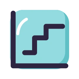 Chart step icon, Lineal style