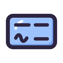 Cheque icon, Lineal style