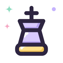 Chess king icon, Lineal style