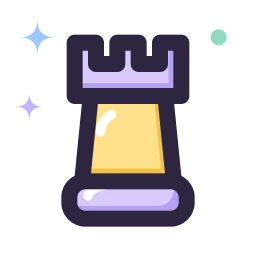 Chess rook icon, Lineal style