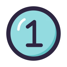 Circle number 1 icon, Lineal style