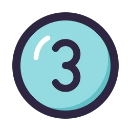 Circle number 3 icon, Lineal style