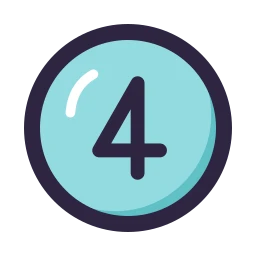 Circle number 4 icon, Lineal style