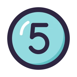 Circle number 5 icon, Lineal style