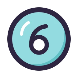 Circle number 6 icon, Lineal style