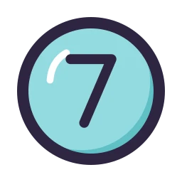 Circle number 7 icon, Lineal style