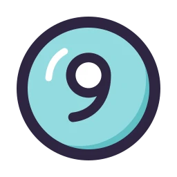 Circle number 9 icon, Lineal style