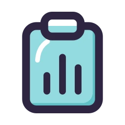 Clipboard chart icon, Lineal style