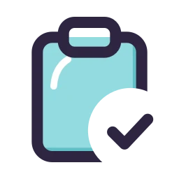 Clipboard check icon, Lineal style